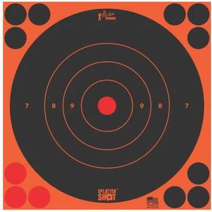 Pro-Shot 8BORNG6PK SplatterShot Self-Adhesive Paper 8" Bullseye Orange/Black 6 Pack