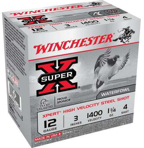 12 Gauge 3" Steel #4  1-1/4 oz 25 Rounds Winchester Shotgun Ammunition