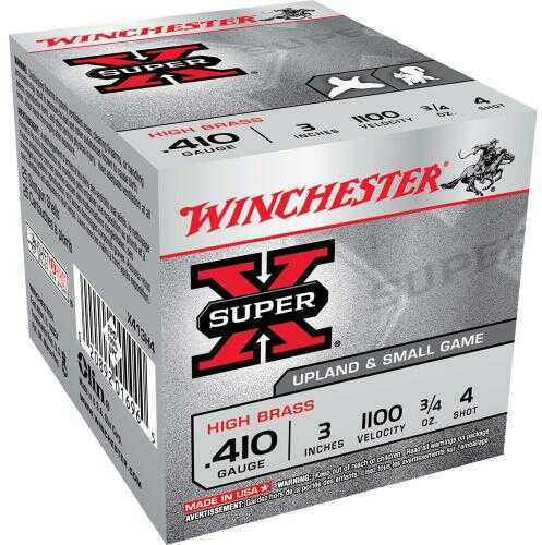 Winchester Super-X High-Brass Shotshells .410 Ga 3" Max 3-3/4 Oz 1100 Fps #4 25/ct