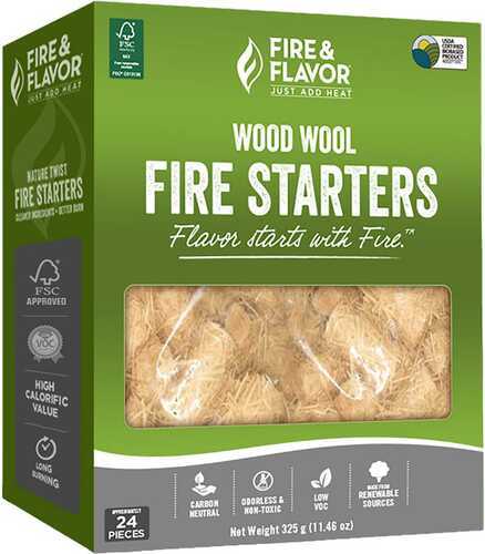 Fire and Flavor Wood Wool Starter 24 pk. Model: FFFS103