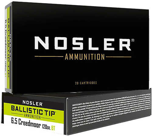Nosler Ballistic Tip Rifle Ammunition 6.5mm Creedmoor 120 gr. BT SP 20 rd. Model: 42050