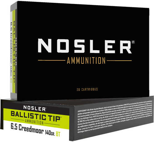 Nosler Ballistic Tip Rifle Ammunition 6.5mm Creedmoor 140 gr. BT SP 20 rd. Model: 40064