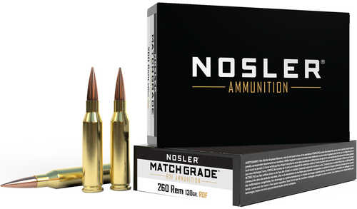 Nosler Match Grade Rifle Ammunition 260 Rem. 130 gr. RDF HPBT 20 rd. Model: 60138