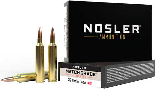 Nosler Match Grade Rifle Ammunition 26 Nosler 140 gr. CC HPBT 20 rd. Model: 51288