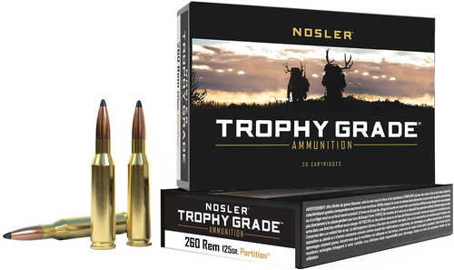 Nosler Trophy Grade Rifle Ammunition 260 Rem. 125 gr. PT SP 20 rd. Model: 60018