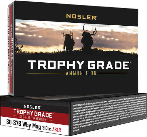 Nosler Trophy Grade Long Range Rifle Ammunition 30-378 WYB. Mag. 210 gr. ABLR SP 20 rd. Model: 60133