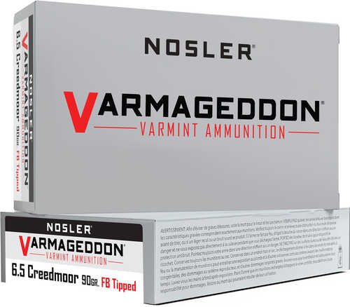 Nosler Varmageddon Rifle Ammunition 6.5 Creedmoor 90 gr. VG FBT 20 rd. Model: 65175