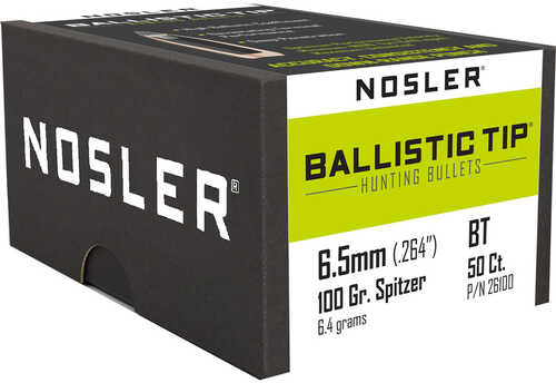 Nosler Ballistic Tip Hunting Bullets 6.5mm 100 gr. Spitzer Point 50 pk. Model: 26100
