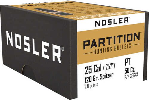 Nosler Partition Bullets .25 Cal. 125 gr. Spitzer Point 50 pk. Model: 35643
