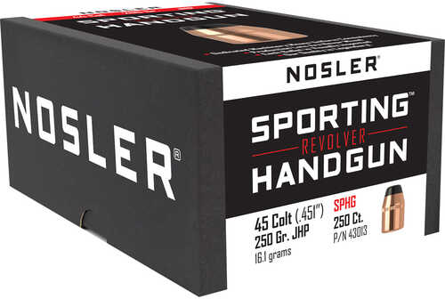 Nosler Sporting Handgun Revolver Bullet .45 Cal. 250 gr. Jacketed Hollow Point 100 pk. Model: 43013