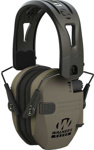 Walkers Razor Slim Electronic Muff 23 Db Over The Head Polymer Flat Dark Earth Cups With Black Tacti