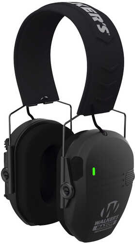 Walkers GWP-RSEMRC Razor Rechargeable Muff 21 Db Over The Head Polymer Black Ear Cups With Headband & White Logo
