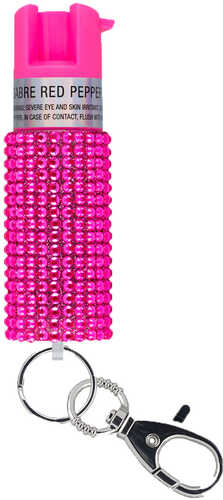 Sabre Jeweled Pepper Spray with Snap Clip Pink Model: KR-J-PK-02