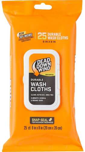 Dead Down Wind Wash Cloths Value Pack 8" X 8" 25 Count Unscented