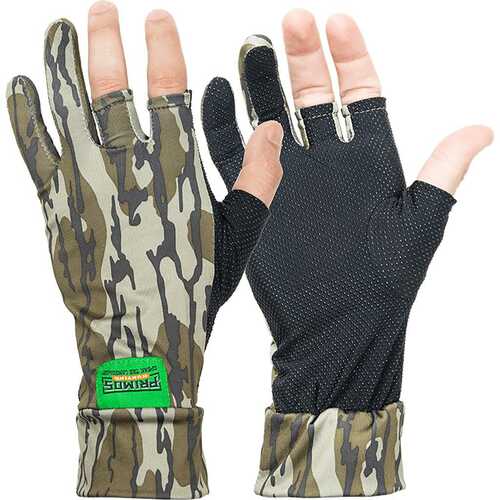 Primos Stretch Fingerless Gloves Mossy Oak Bottomland Model: PS6681