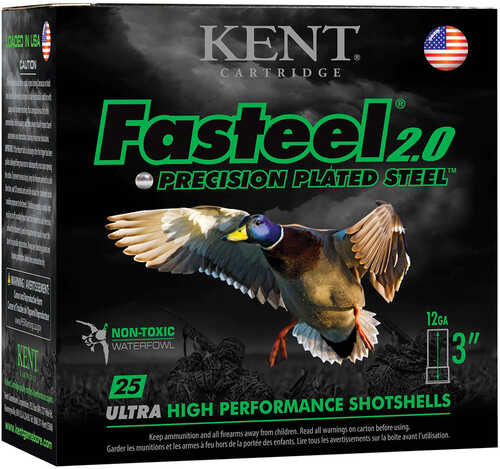 Kent Fasteel 2.0 Precision Plated Steel Load 12 ga. 3 in. 1 3/8 oz. 3 Shot 25 rd. Model: K123FS40-3
