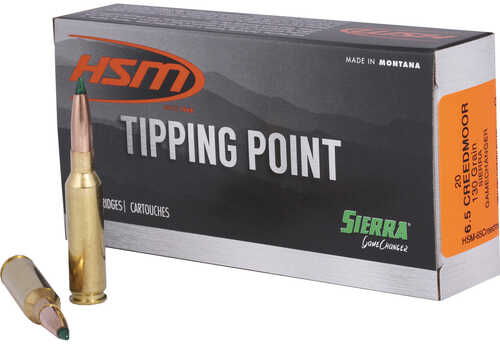 HSM Tipping Point Rifle Ammunition 6.5 Creedmoor Sierra Gamechanger 130 gr Model: HSM