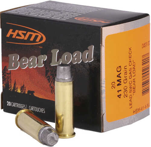 HSM Bear Load Ammunition 41 Rem. Mag. Semiwadcutter 230 gr. 20 rd. Model: HSM-41-4-N-20