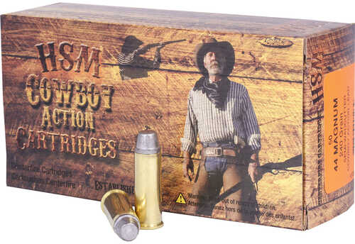 HSM Cowboy Action Handgun Ammunition 44 Mag. 240 gr. 50 rd. Model: HSM-44M-1-N
