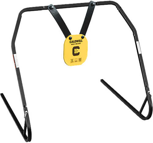 Caldwell 1140016 Gong & Target Stand Combo Yellow AR500 Steel 8"