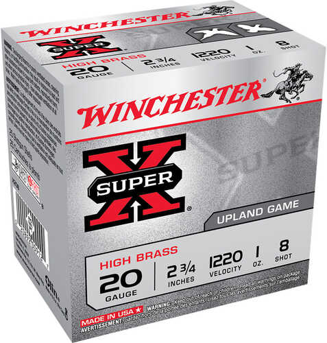 Winchester Super-X High Brass Heavy Game Load 20 ga. 2.75 in. 1 oz. 8 Shot 25 rd. Model: X208