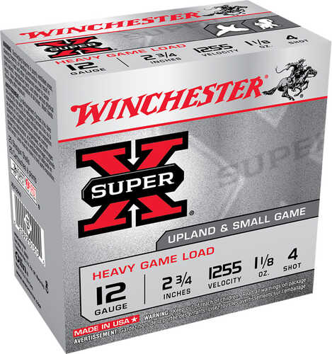 Winchester Super-X Heavy Game Load 12 ga. 2.75 in. 1 1/8 oz. 4 Shot 25 rd. Model: XU12H4