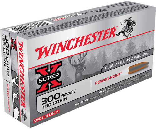 Winchester Super-X Rifle Ammo 300 Savage 150 gr. Power-Point 20 rd. Model: X3001
