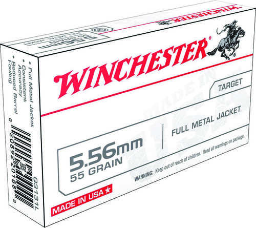 Winchester USA Rifle Ammo 5.56mm 55 gr. FMJ 20 rd. Model: WM193K