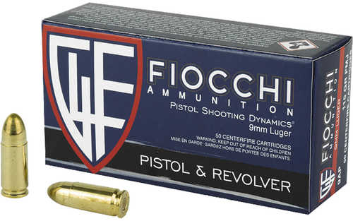 Fiocchi Range Dynamics Pistol Ammo 9mm 115 gr. FMJ 50 rd. Model: 9AP
