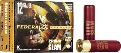 >Federal Premium Grandslam Shotgun Ammo 12 Gauge 3.5 in. 2 oz. 5 Shot Copper Plated Lead 1200 fps 10 Rounds