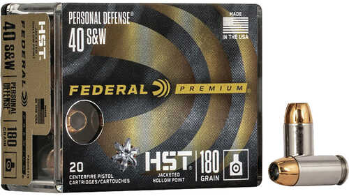 Federal Premium Personal Defense Handgun Ammo 40 S&W 180 gr. HST JHP 20 rd. Model: P40HST1S