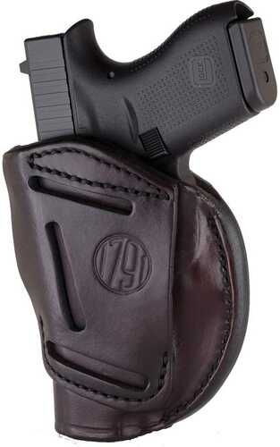 1791 Gunleather 4WH2SBRR 4 Way Signature Brown Leather IWB/OWB for Glock 42, 43/Keltech 380, P11/Ruger LCP/S&W Bodyguard