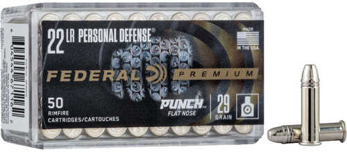 Federal Premium Personal Defense Rimfire Ammo 22 LR. 29 gr. FN 50 rd. Model: PD22L1