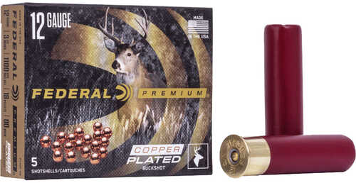 Federal Premium Vital Shok Shotgun Ammo 12 ga. 3.5 in. 18 Pellets 00 Buck 5 rd. Model: P135F 00
