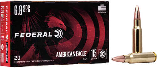 Federal American Eagle Rifle Ammo 6.8 SPC 115 gr. TMJ 20 rd. Model: AE68A