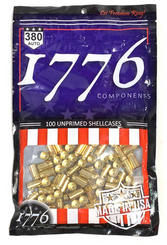 1776 USA Unprimed Brass 380 ACP 100 pc.