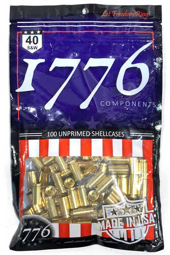 1776 USA Unprimed Brass 40 S&W 100 pc. Model: 177604001