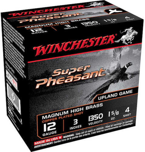 Winchester Super Pheasant Shotgun Load 12 ga. 3 in. 1 5/8 oz. Magnum HB 4 Shot 25 rd. Model: X123PH4