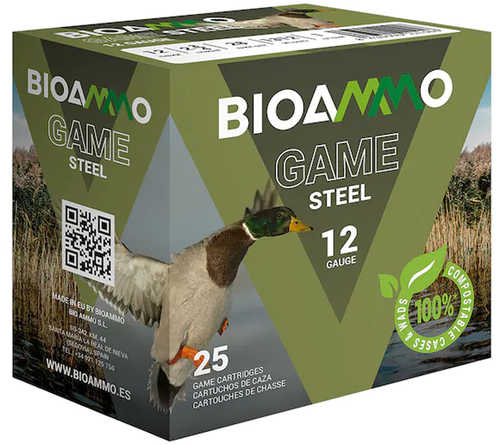 BIOAMMO HB Waterfowl Shotgun Ammo 12 ga. 1 1/16 oz. 3 Shot Steel 25 rd. Model: BLS3030