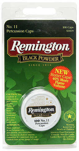 Remington Percussion Caps No. 11 100 pk. HAZMAT Model: 22619(REM) 00311(CCI