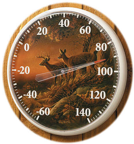 Wild Wings Outdoor Thermometer - Sunset Harvest Whitetail Deer 12''dia.