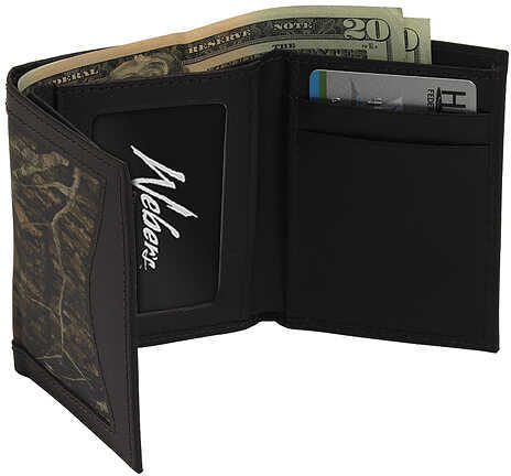 Webers Leather Tri-Fold Wallet Mossy Oak BreakUp/Brown Model: 200541