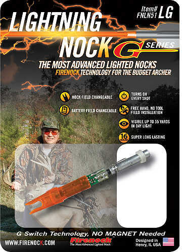 Firenock Lightning Nock Std Carbon With Battery Orange 1/Pk.