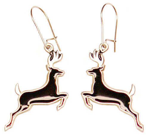 Empire "Deer" Earrings Pewter/Black