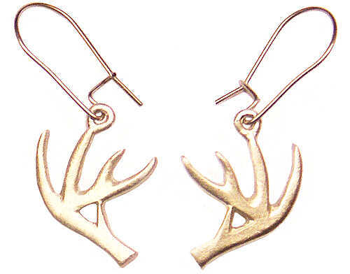 Empire "Deer Antler" Earrings Pewter