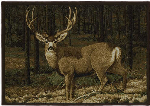 Custom Printed Rug Mule Deer Model: