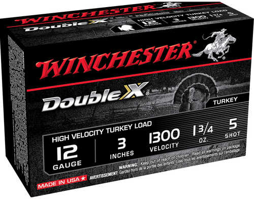 Winchester Double X High Velocity Turkey Load 12 ga. 3 in. 1 3/4 oz. 5 Shot 10 rd. Model: STH1235
