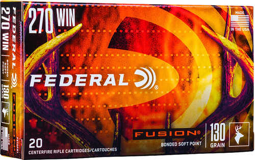 Federal Fusion Rifle Ammo 270 Win 130 gr. Fusion Soft Point 20 rd. Model: F270FS1
