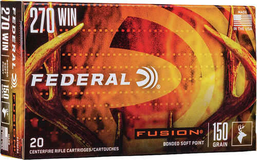 Federal Fusion Rifle Ammo 270 Win 150 gr. Fusion Soft Point 20 rd. Model: F270FS2