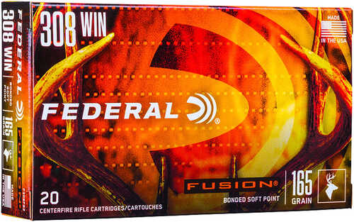 Federal Fusion Rifle Ammo 308 Win 165 gr. Fusion Soft Point 20 rd. Model: F308FS2